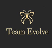 team evolve logo on a black background