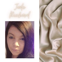 a photo of a woman with long hair and a piece of fabric