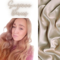 a photo of a woman with long hair and a piece of fabric