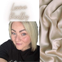 a photo of a woman wearing a t - shirt and a piece of fabric