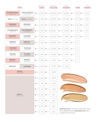 a chart showing the different shades of a concealer