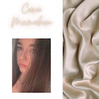 a photo of a woman with long hair and a piece of fabric